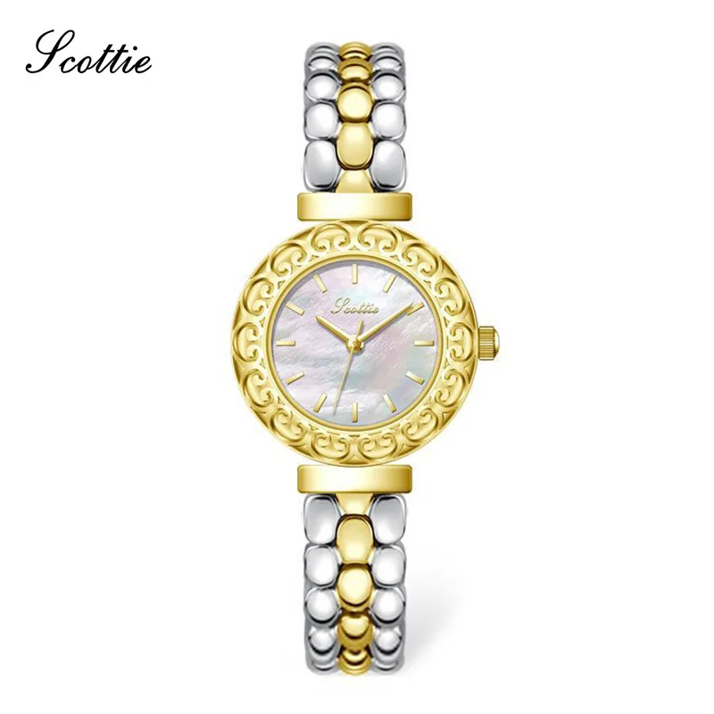 Scottie Women Quartz Watch Luxury Classic Diamond Orologio Gold Sliver Clock Stainless Steel Band Reloj Ladies Simple Wristwatch