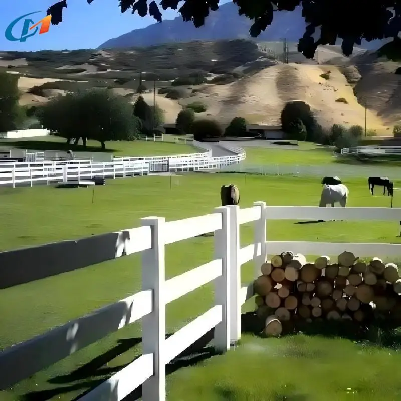 Wholesale Fashion PVC Construction Site Railing Fence Vinyl Horse Farm Fencing Panel for Ranch Villa Gardenglobally accessible