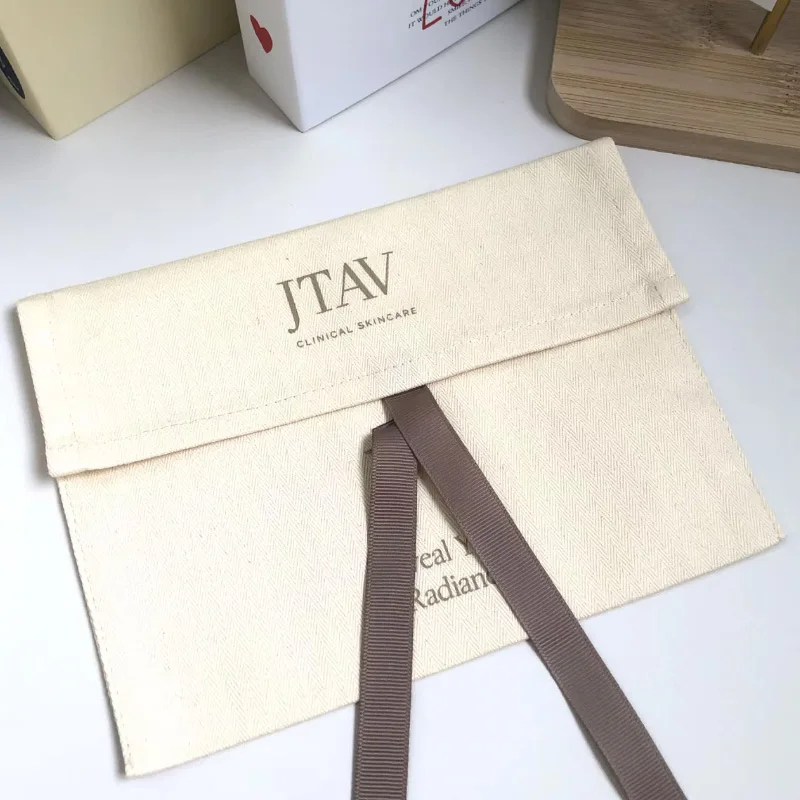 Umweltfreundlicher, individuell bedruckter Umschlag mit Logo und Band, luxuriöse Fischgräten-Tasche, Geschenkverpackung – Detail 3