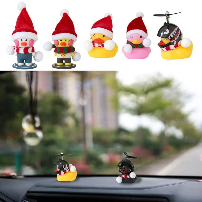 Car Rubber Christmas Duck Car Dashboard Decoration Accessories Ornament For Children Party Winter Holiday