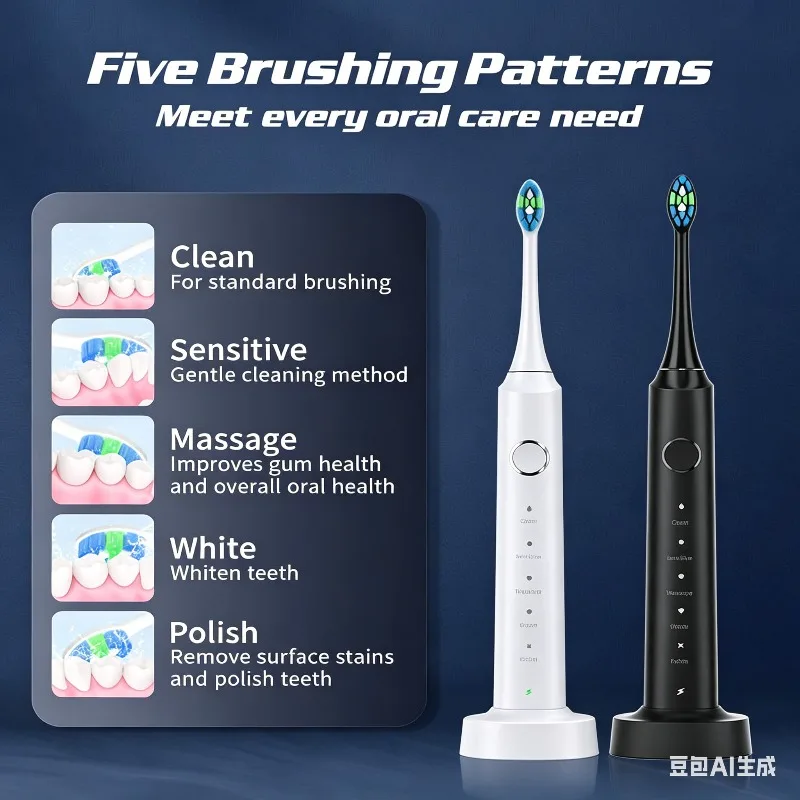 Sarmocare X700 Wireless Charging Sonic Electric Toothbrush with 6pcs Brush Heads Travel Case Charger Smart Toothbrush for Adults - view 2