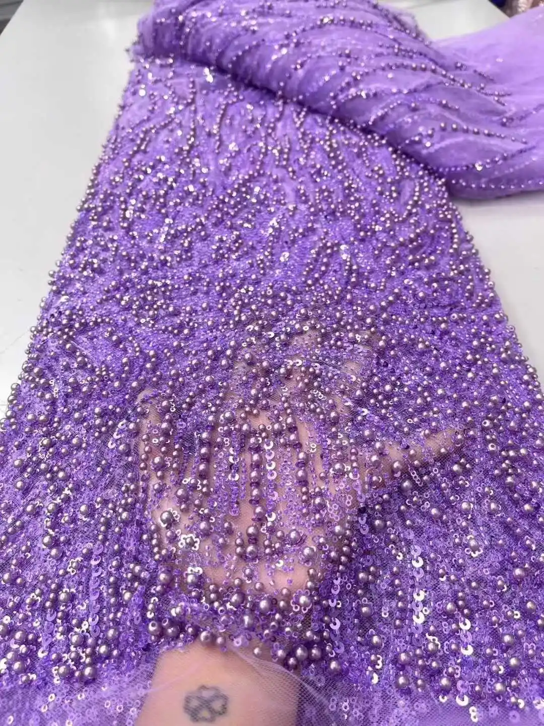 قماش دانتيل مطرز أفريقي 2025 قماش دانتيل شبكي عالي الجودة مطرز بالترتر الفرنسي لخياطة فستان السهرة للنساء