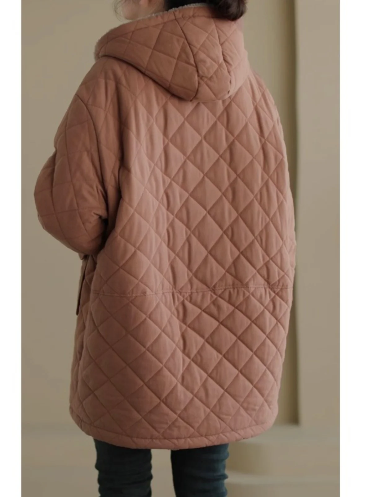 Retro Japanse Sle Lam Fluwelen Capuchon Katoen Jaet Dames Herfst Winter Losse Thi Warme Katoenen Kleding Halflange Bovenkleding