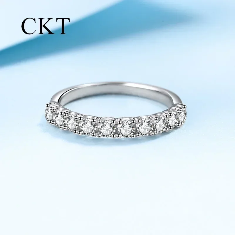 

Платиновые кольца из белого золота 18 карат для женщин, комплект платины Pt950 с кольцом с бриллиантом из муассанита 0,6-1 карата, сверкающие свадебные украшения