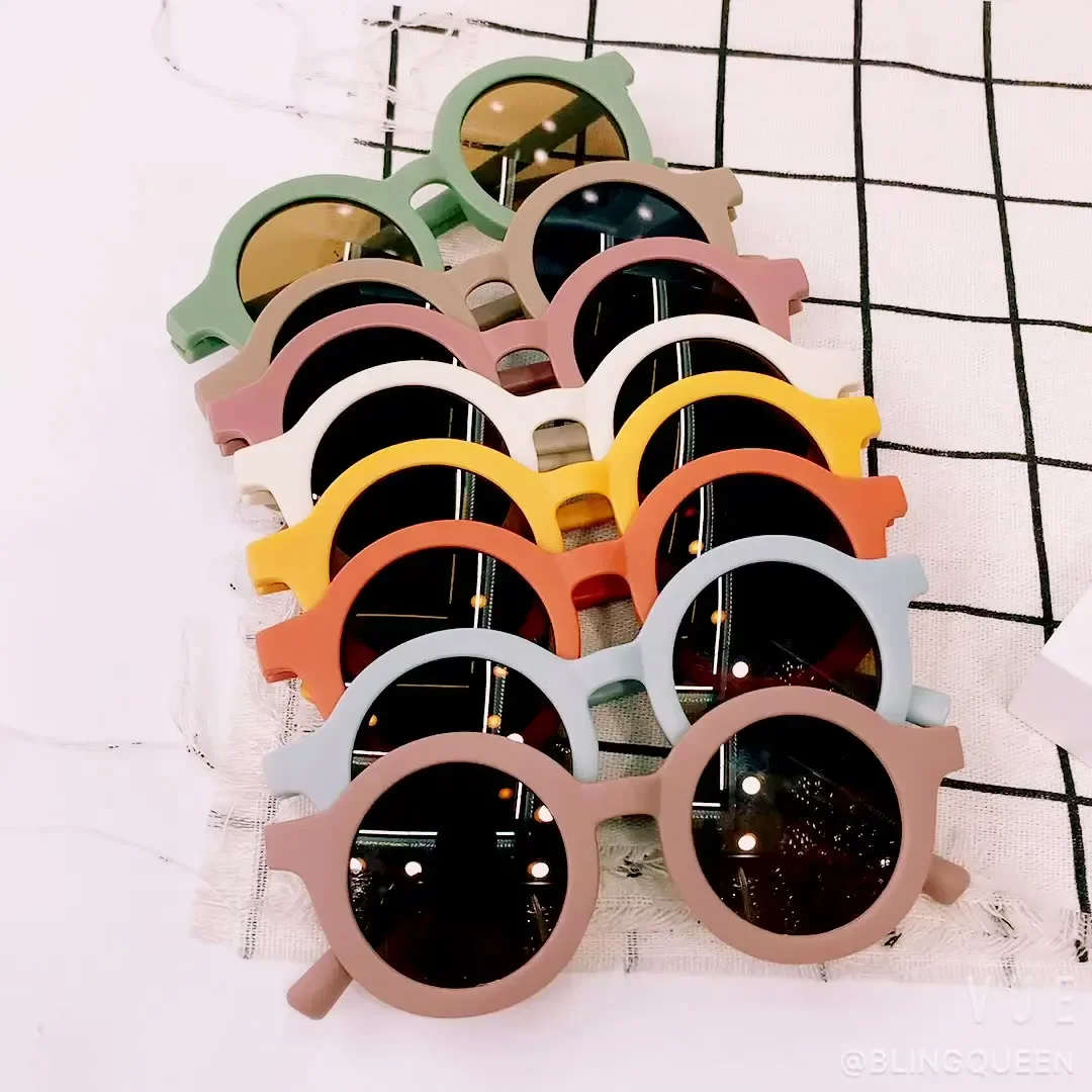 Lunettes de soleil rondes pour enfants, mignonnes, pour filles et garçons, protection UV400