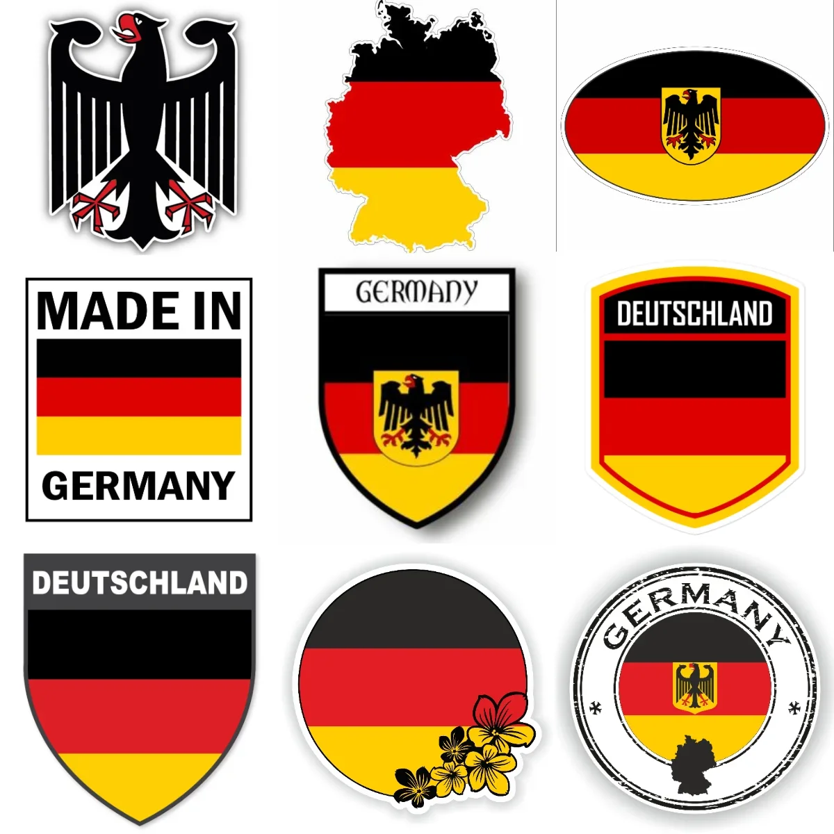 

D Germany Flag Map National Emblem Creative Sticker for Decorate Car Van Motorcycle Helmet Window Wall Fridge Decal Accessorie