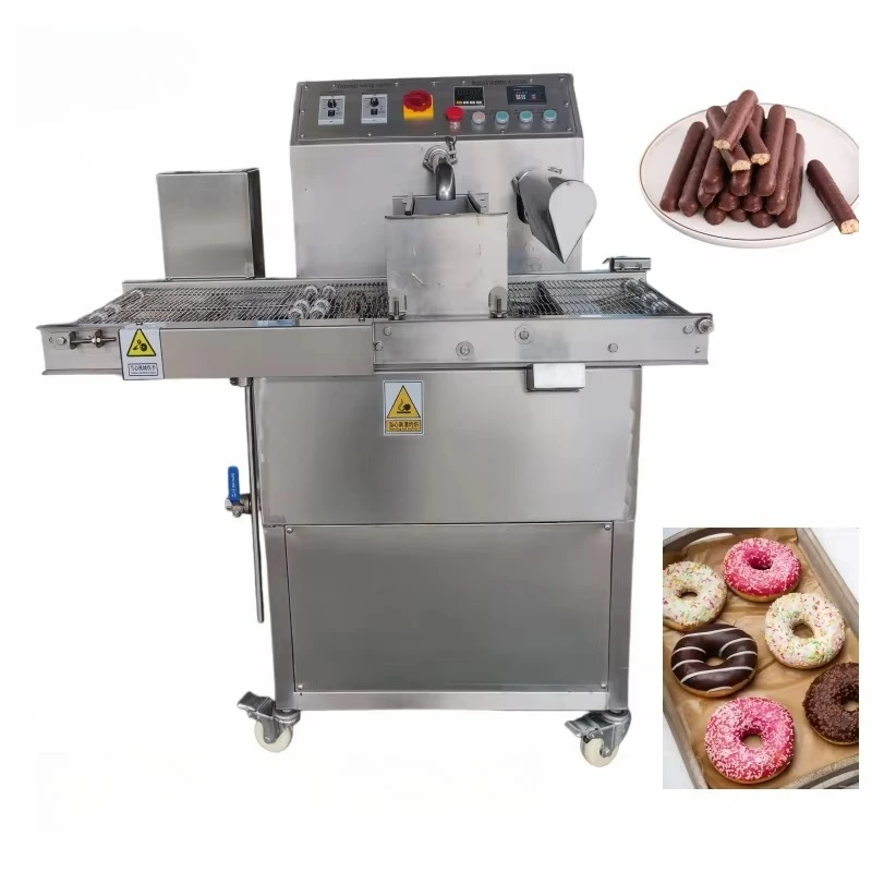 New 400mm 600mm Economic Semi-automatic High-Accuracy Small Chocolate Enrobing Machine for Nuts Flour in Cake Biscuit Production