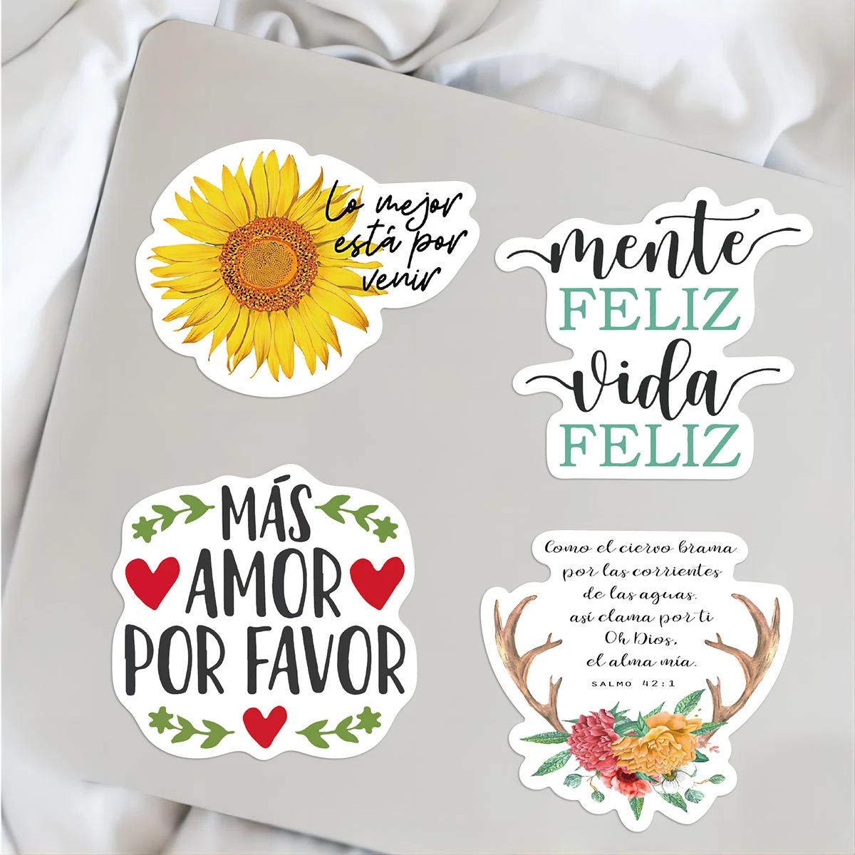 10/55pcs Spanish Motivational Phrase Stickers Aesthetic Graffiti Skateboard Waterproof Luggage DIY Laptop Car Stickers Decals