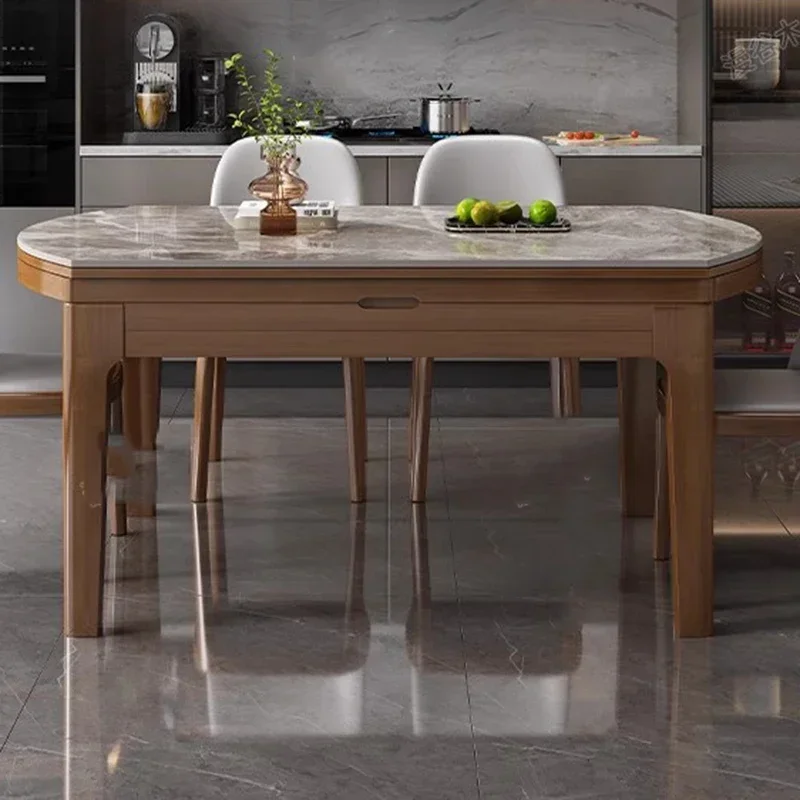 Designer Coffee Table Round Modern Dining Rooms Kitchen Restaurant Tables Service Dinning Sets Extendable Oval Mesa Luxury