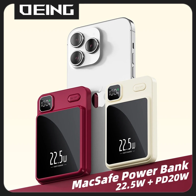 10000mAh Magnetic Wireless Charger For Magsafe Power Bank External Battery 22.5W Super Fast Charging Powerbank For iPhone Xiaomi