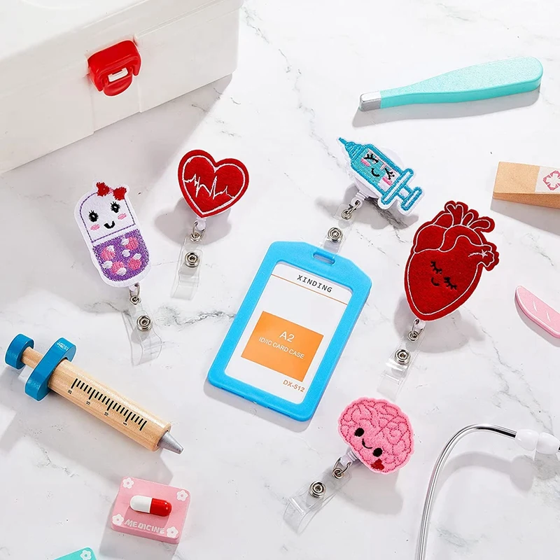 Porte-Danemark ge Rétractable avec Clips à Comcussion pour Infirmière, 5 Pièces