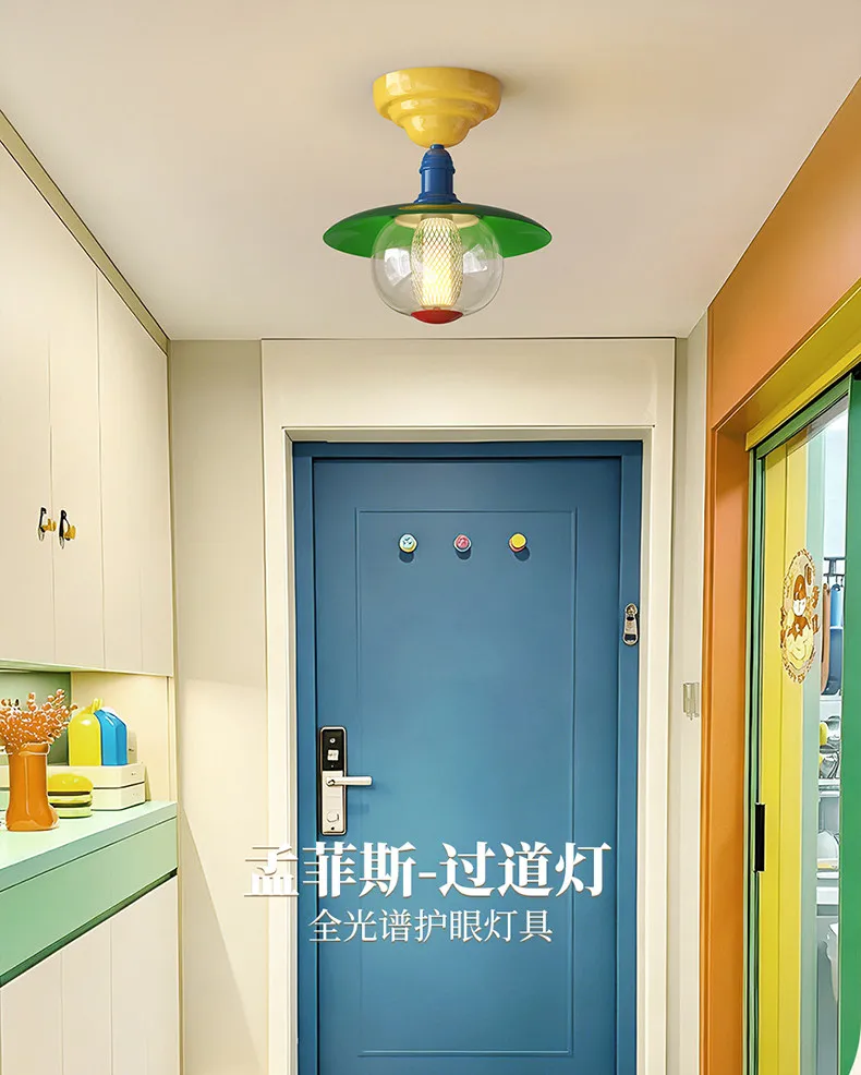 Memphis style corridor ceiling light creative design sense corridor entrance light color horn wall light