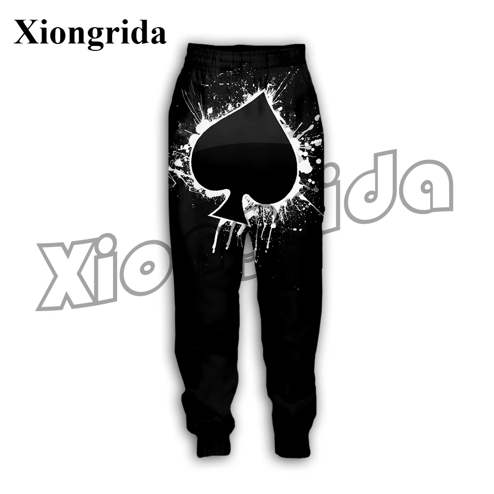 

Mens Poker Print Sweatpants Novelty 3D Playing Cards Print High Waist Pants Casual Hip Hop Trousers Unisex Pants Streetwear