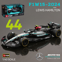 Bburago 1:43 Mercedes-AMG Petronas F1 Team W15 2024 #44 Hamilton #63 George Russell Alloy Car Die Cast Model Toy Collectible