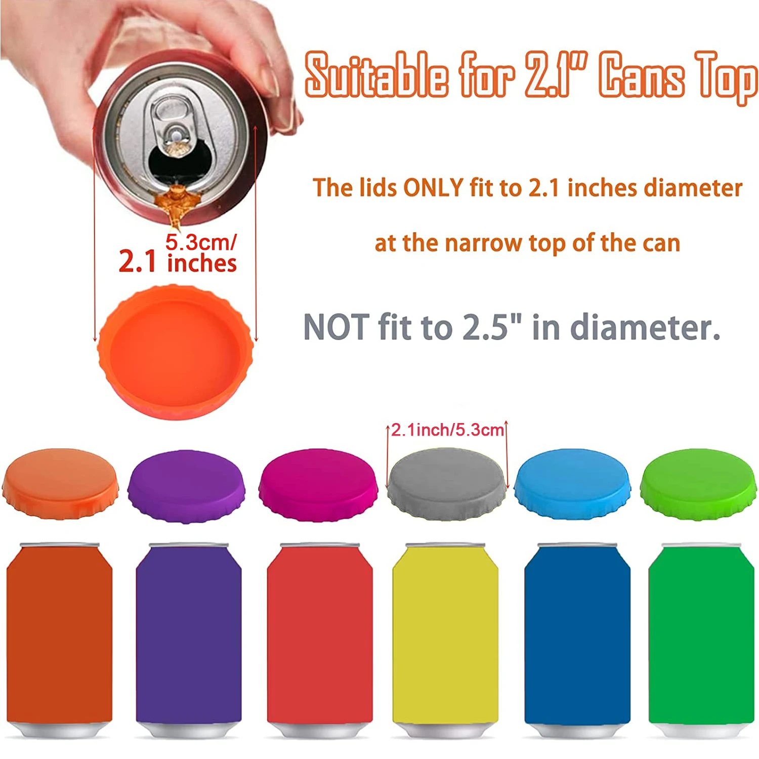 6 Buah Tutup Kaleng Soda Silikon Penutup Kaleng Coke Bir Atasan Kaleng Anti Tumpah untuk Penjaga Pelindung Penghenti Pop Penghemat Minuman Soda