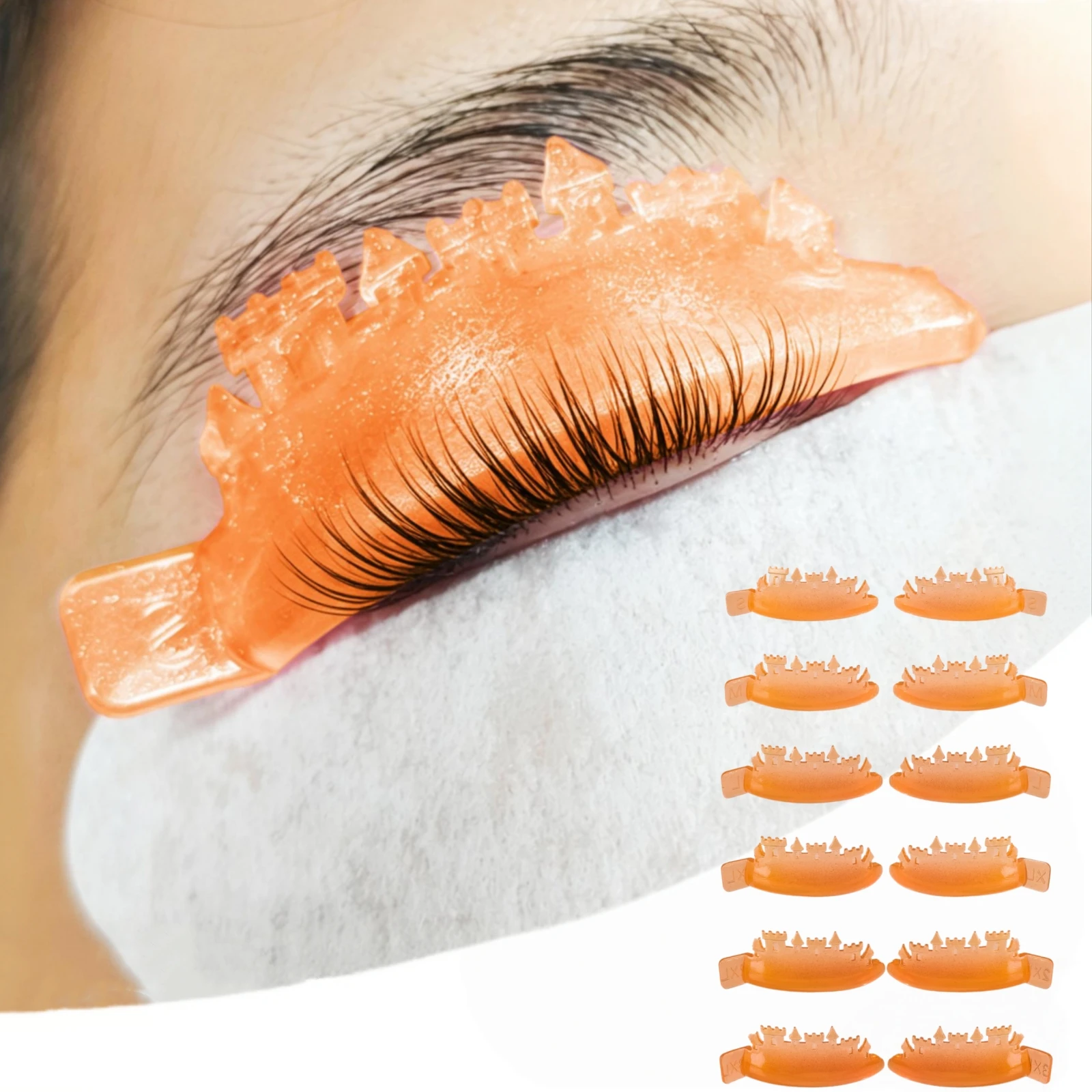 Permania L-Curl Silikon-Wimpernlifting-Pads 12 Stück/6 Größen Wiederverwendbare Silikonstäbchen Wimpernformer Zubehör Wimpernlifting-Tool