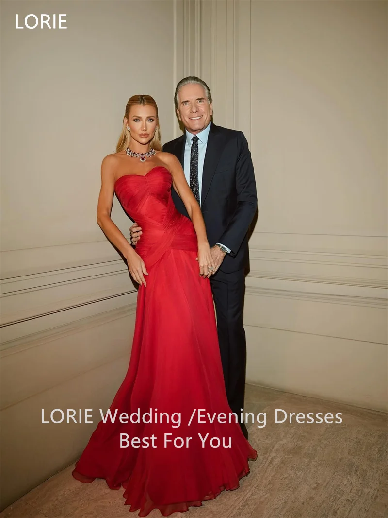 LORIE Red Mermaid Wedding Dresses Sexy Strapless Floor-Length Sleeveless Bride Prom Gown Elegant Bridal Gowns Customized image 5