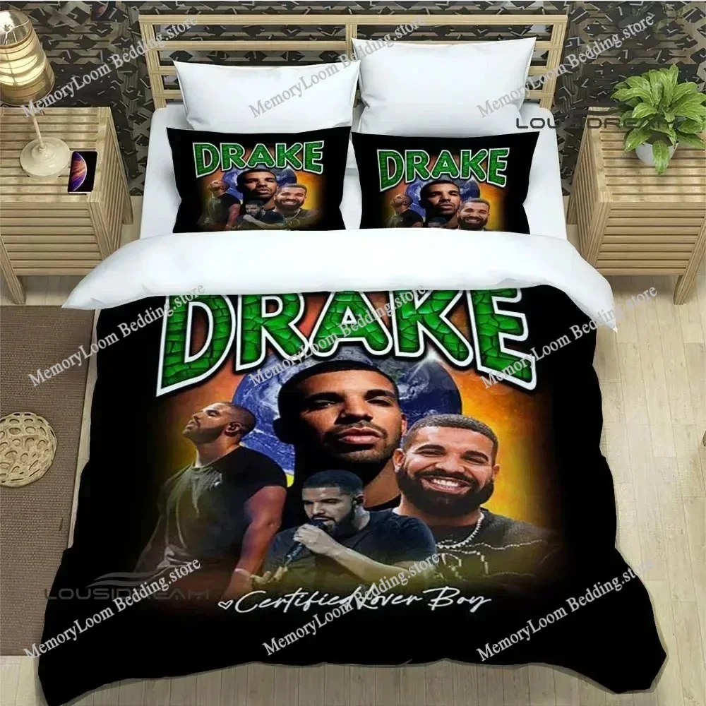 3D Print Duvet Cover Cute Rapper Drake Pattern Quilt Covers for Children Single-Twin-Queen-King Bedding Soft Set Home Textile