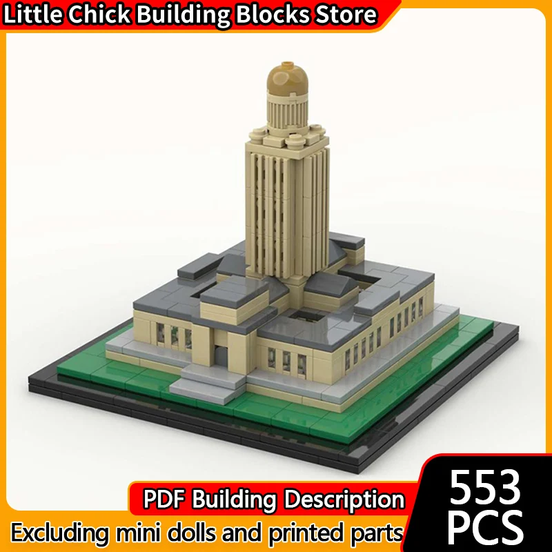 

City Street View Model MOC Building Bricks Nebraska State Capitol Modular Technology Children Holiday Gifts Assemble Toys Suit