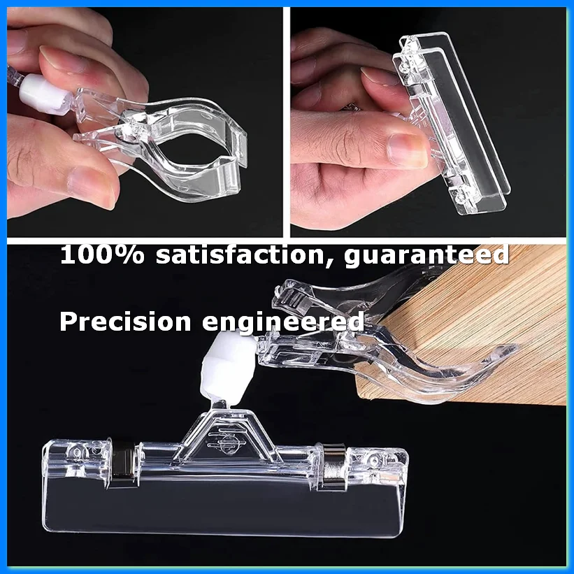 30 Pcs Label Holders Sign Clip, Plastic Clear Rotatable Sign Clips, Merchandise Sign Display Clip, Price Tag Clamp-A69M