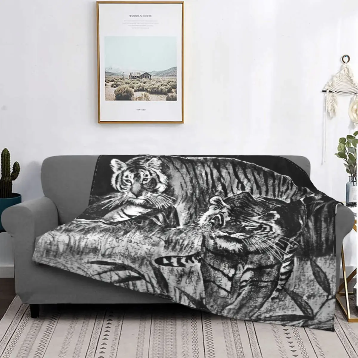 

Cobija De Tigre Mexican Tiger Meme Blanket Velvet Textile Decor Breathable Soft Throw Blankets for Bed Car Plush Thin Quilt