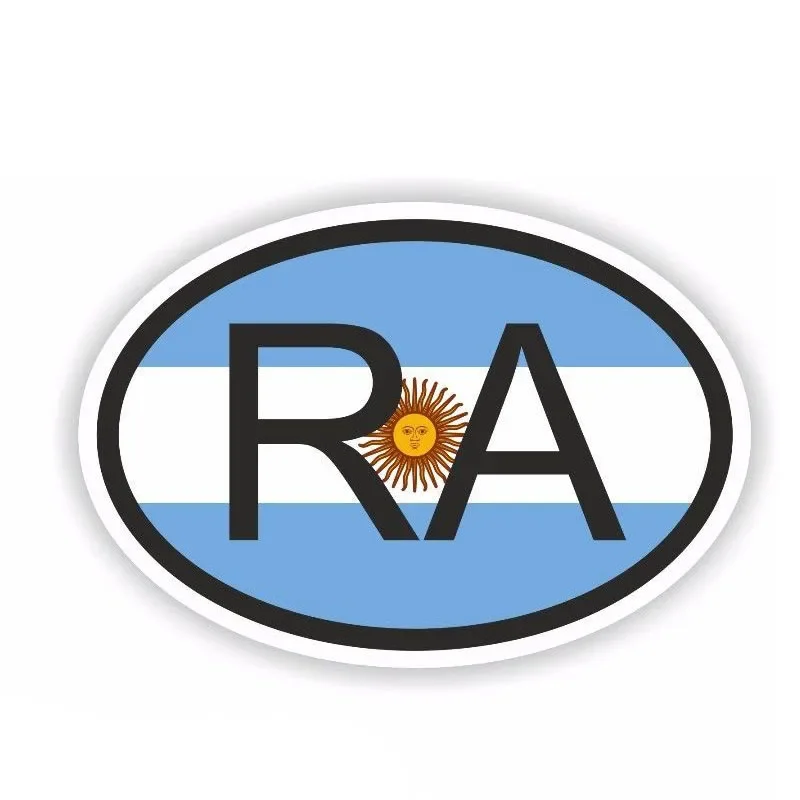 

Personalized Customization Argentina RA Car Sticker Country Code Oval Waterproof Reflective Sunscreen Decal PVC