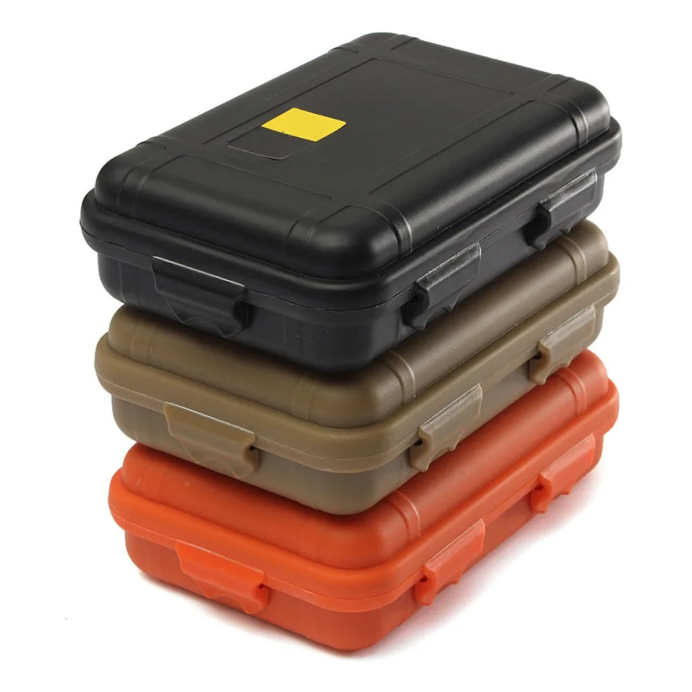 L/S Size Outdoor Plastic Waterproof Sealed Survival Box Dustproof Shockproof EDC Tools Storage Container Case Holder