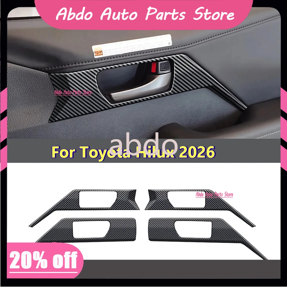 abdo For Toyota Hilux 2026 Car Door Inner Handle Frame Trim Scratch-resistant Decoration Cover Car Interior Modification Accesso