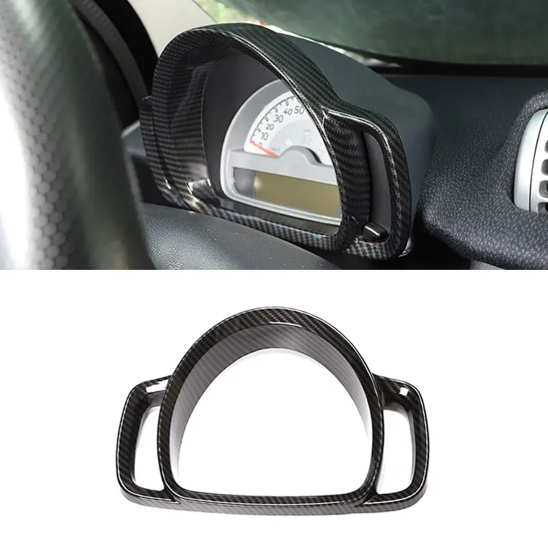 

For Mercedes Benz Smart Fortwo 2009 - 2014 ABS Carbon Fiber Texture Car Interior Dashboard Central Console Trim Cover