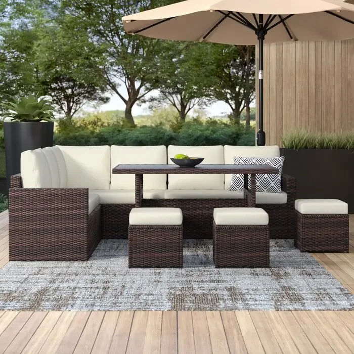 

Wholesale Rattan Chair Wicker Cane Patio Furniture Set Sectional 10 Pcs Outdoor Garden Relax Furniture Hotel Lounge Sofa Set
