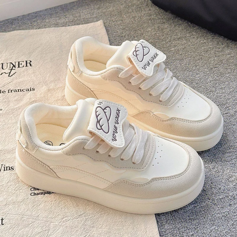 Women's Shoes New Fashion Luxury Breathable Non-slip Wear-resistant Outdoor Casual Patch Lace-Up Thick Sole Platform Sneakers