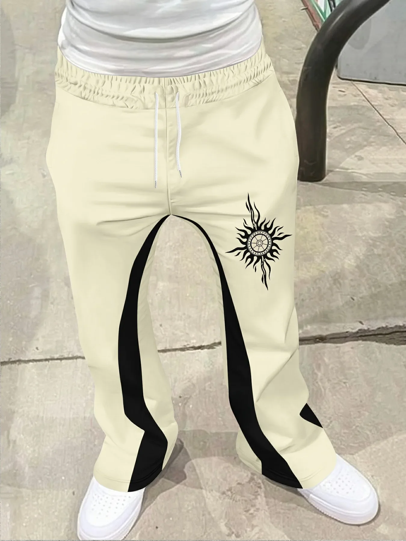 

Y2k Flared Pants Men Loose 3D Casual Sweatpant Mid Waist Sporty Female Clothe Streetwear Hip Hop Vintage Artistic Graffiti Pants