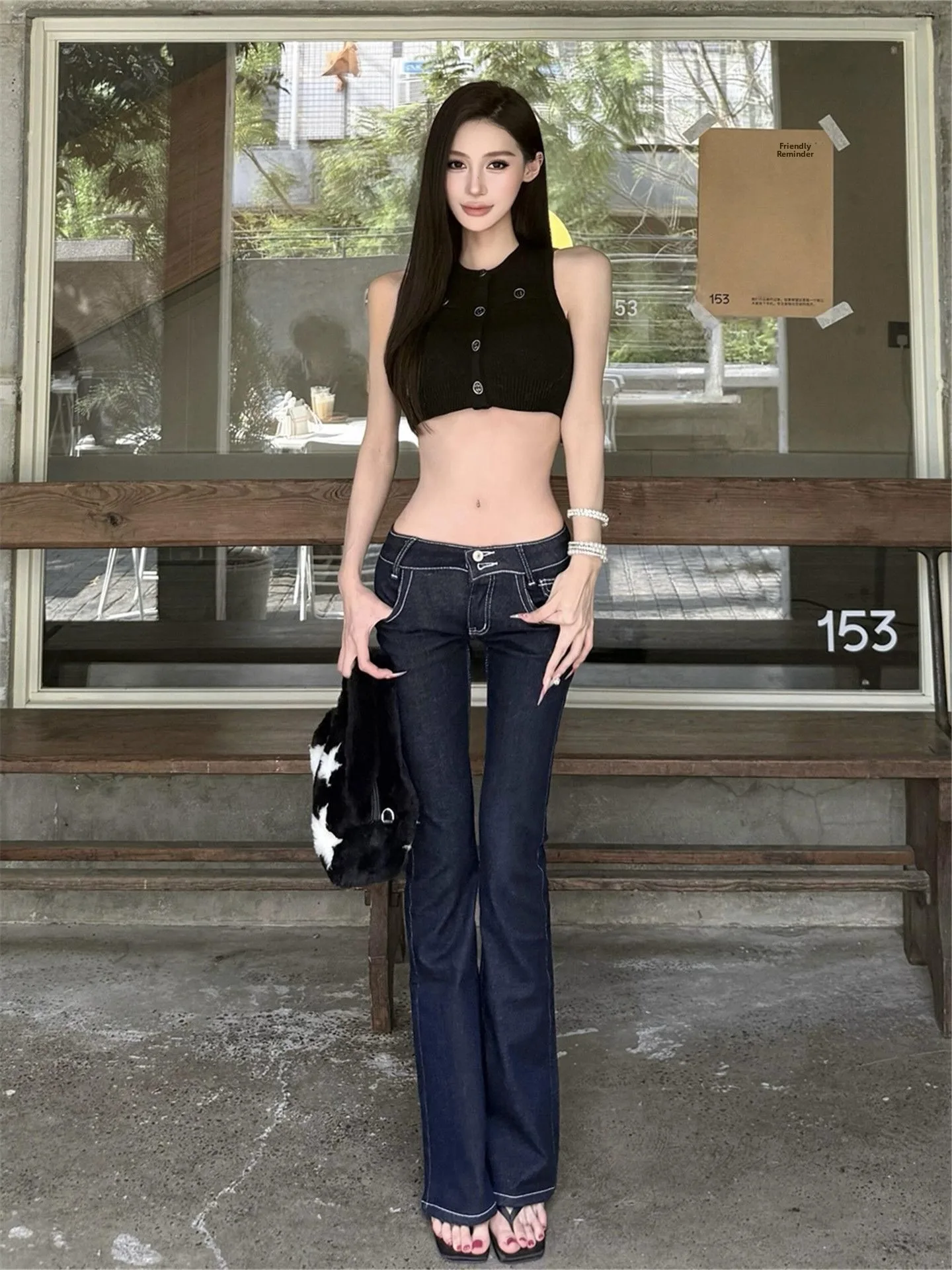 Low Waist Bell Bottom Denim Jeans Women's Slimming Summer Design Cotton Stretch Blue Jeans High Waist Skinny Ankle Length