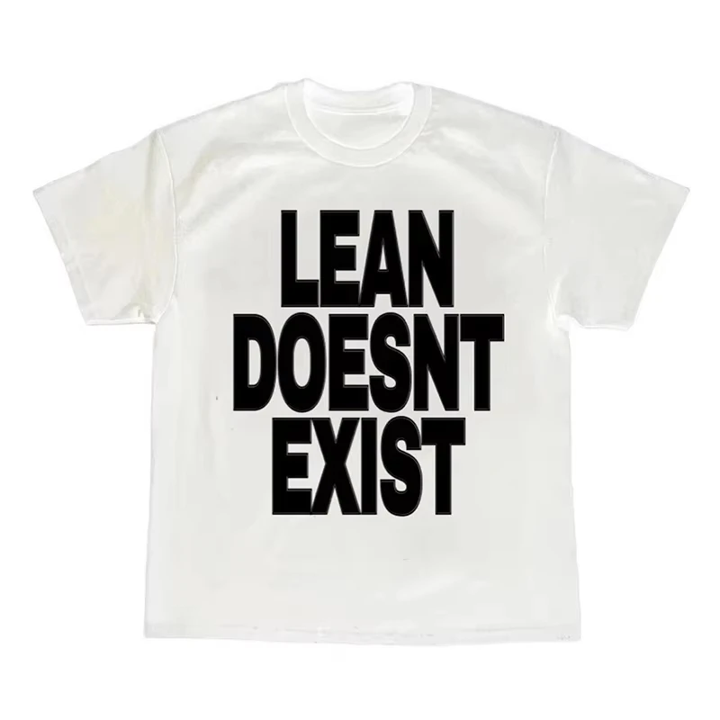 2026 New Cotton T-shirt Alphabet Print Trash Top Hip Hop Retro Street Wear Trend Short Sleeve Punk Men and Wo