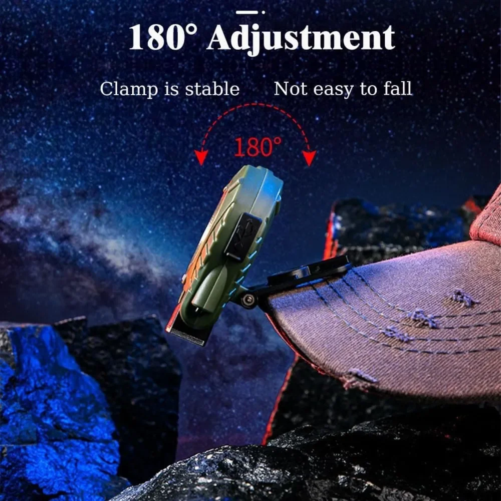 Cob CAP ไฟฉายคาดศีรษะมัลติฟังก์ชั่น, ไฟฉายกันน้ำ USB ชาร์จได้แม่เหล็กดึงดูดความสนใจทำงานตั้งแคมป์