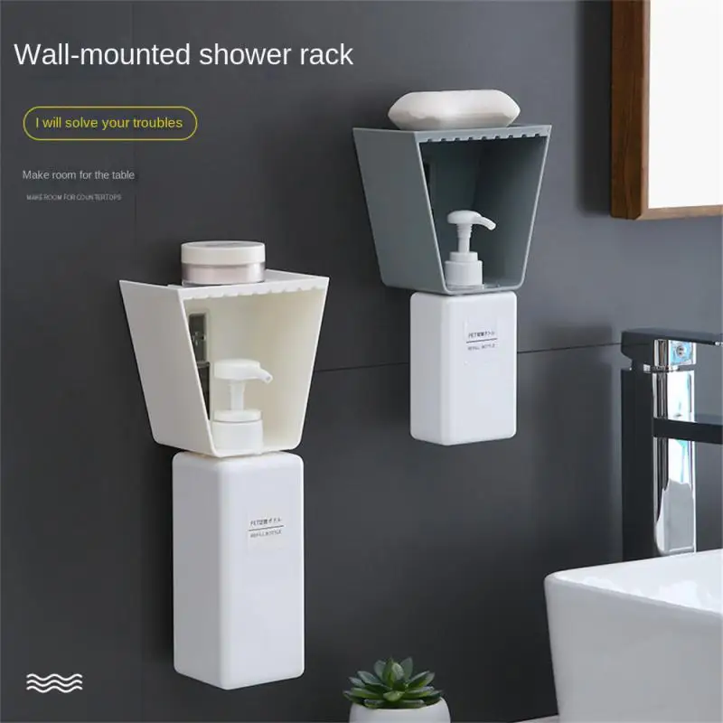 Shower Gel Shelf Wall-mounted Strong Adsorption Household Bathroom Storage Bathroom Shower Storage Rack Labor-saving