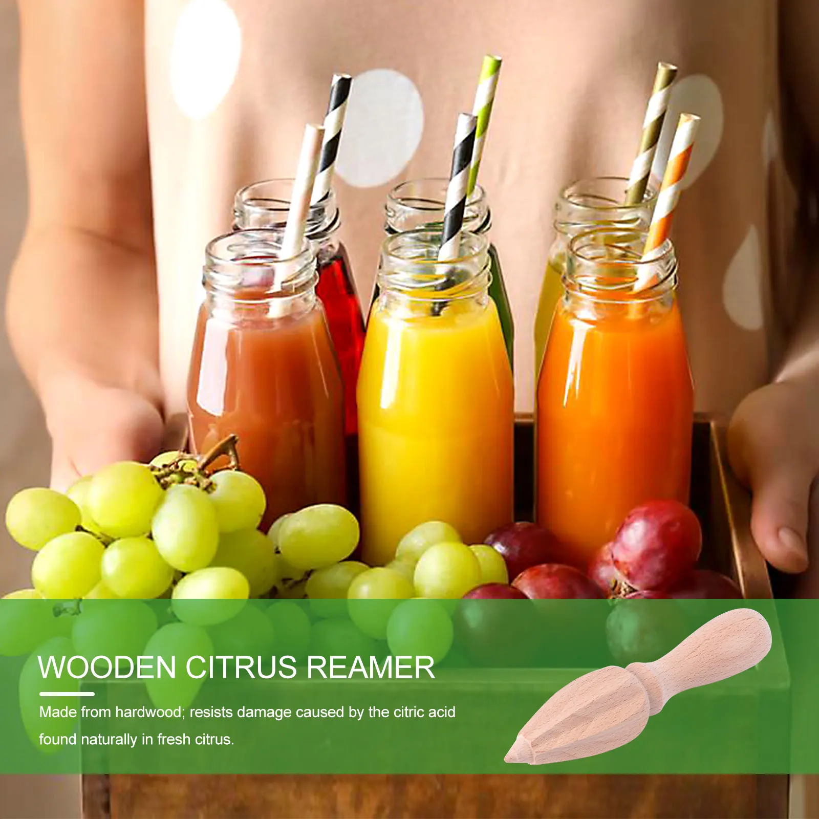 

Wood Citrus Reamer Lemon Cone Juicer Squeezer Fruit Drink Tools Manual Operated Smasher Kitchen Supplies