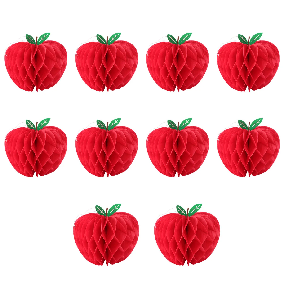 10 Pcs Red Honeycomb Paper Balls Party Decoration Garland Tissue Decorations Fan Pendant Flowers