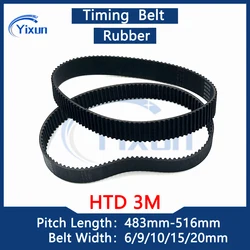 HTD 3M Timing Belt Length 483 486 489 492 495 498 501 504 507 510 513 516mm Width 6/9/10/15/20mm Belt For Multifunctional Mixer