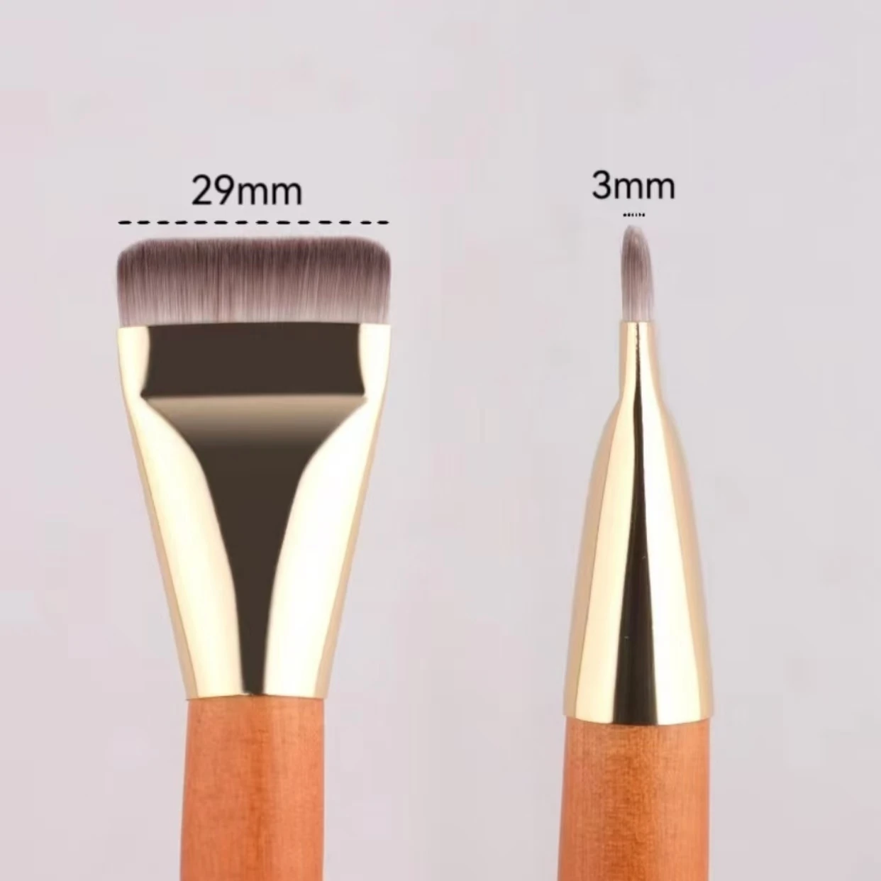 2er-Pack flacher Kopf, Ein-Wort/Schrägkopftyp, spurloser, ultradünner Foundation-Pinsel mit flachem Kopf