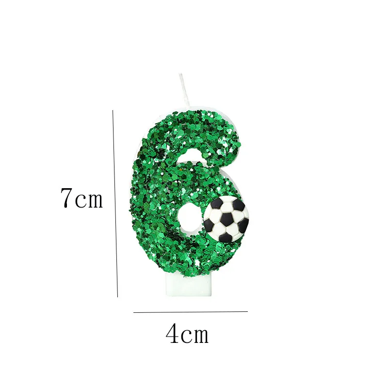 1PCS Number 0 1 2 3 4 5 6 7 8 9 Football Decoration Birthday Candle Boy Cake Things Candle Sparkles Children's Candles Surprises