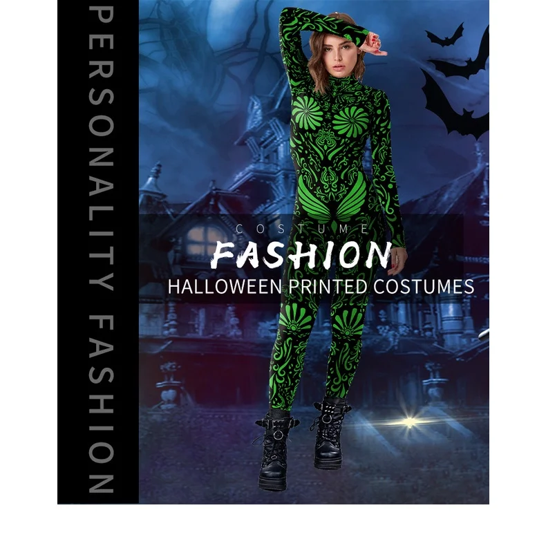 Costume de cosplay d'Halloween imprimé en 3D pour hommes et femmes, combinaison de fleurs punk, art abstrait, géométrie