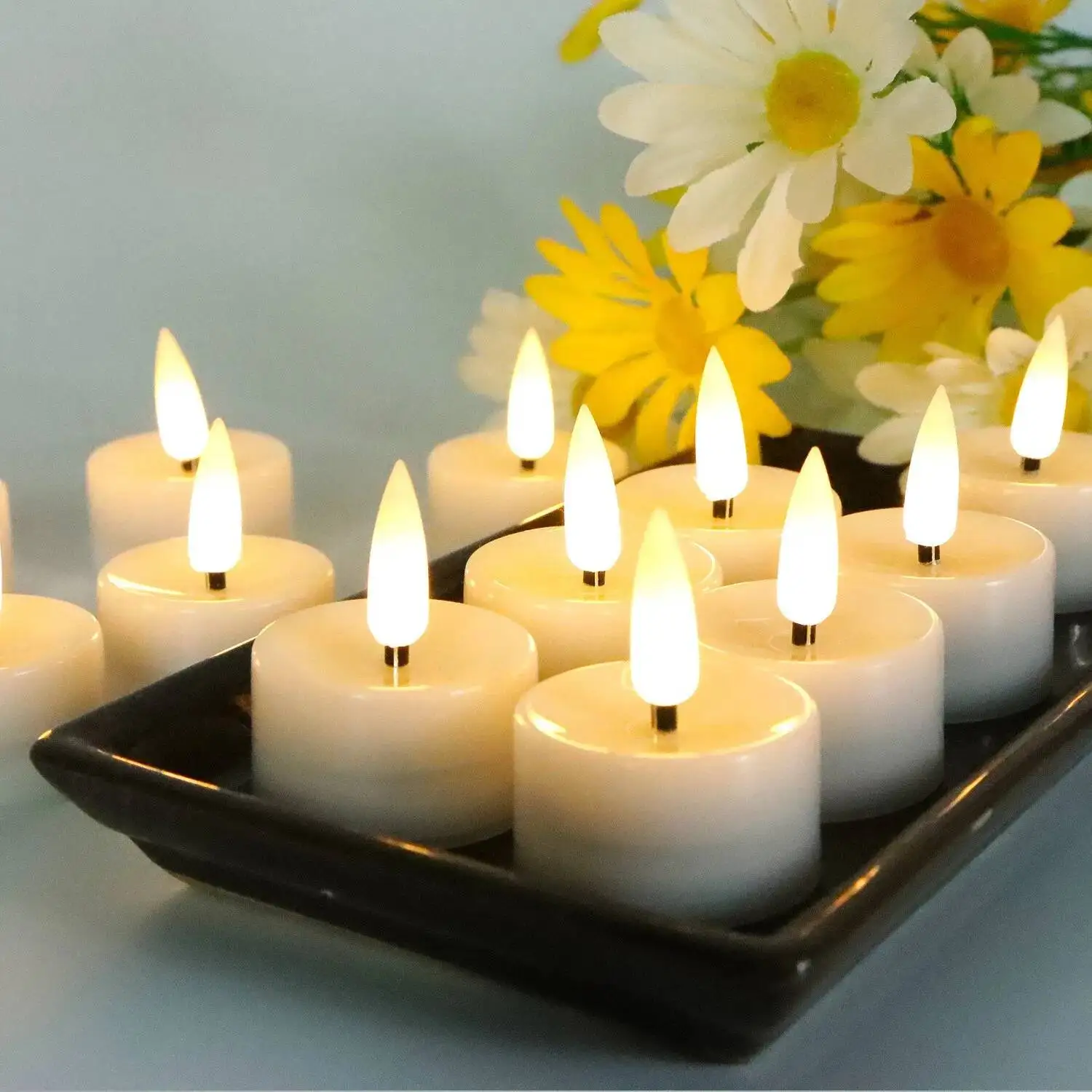 12/24Pcs Flameless LED Flickering Battery Tea Lights Birthday Wedding Party Electric Candles Xmas Table Decoration Light
