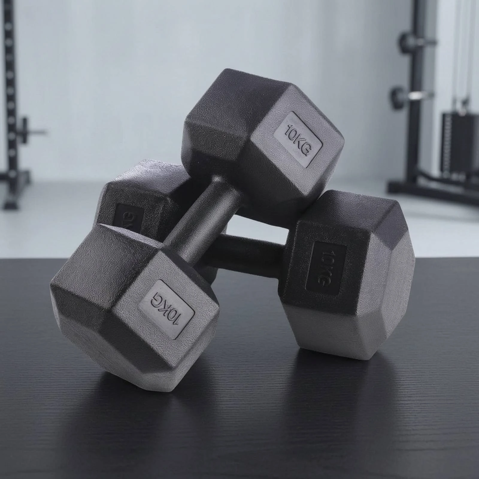 Hex Dumbbells Cast-Style Hex Dumbbell Hexagonal Dumbbells Flat-Sided Strength Training Weights Long-Lasting
