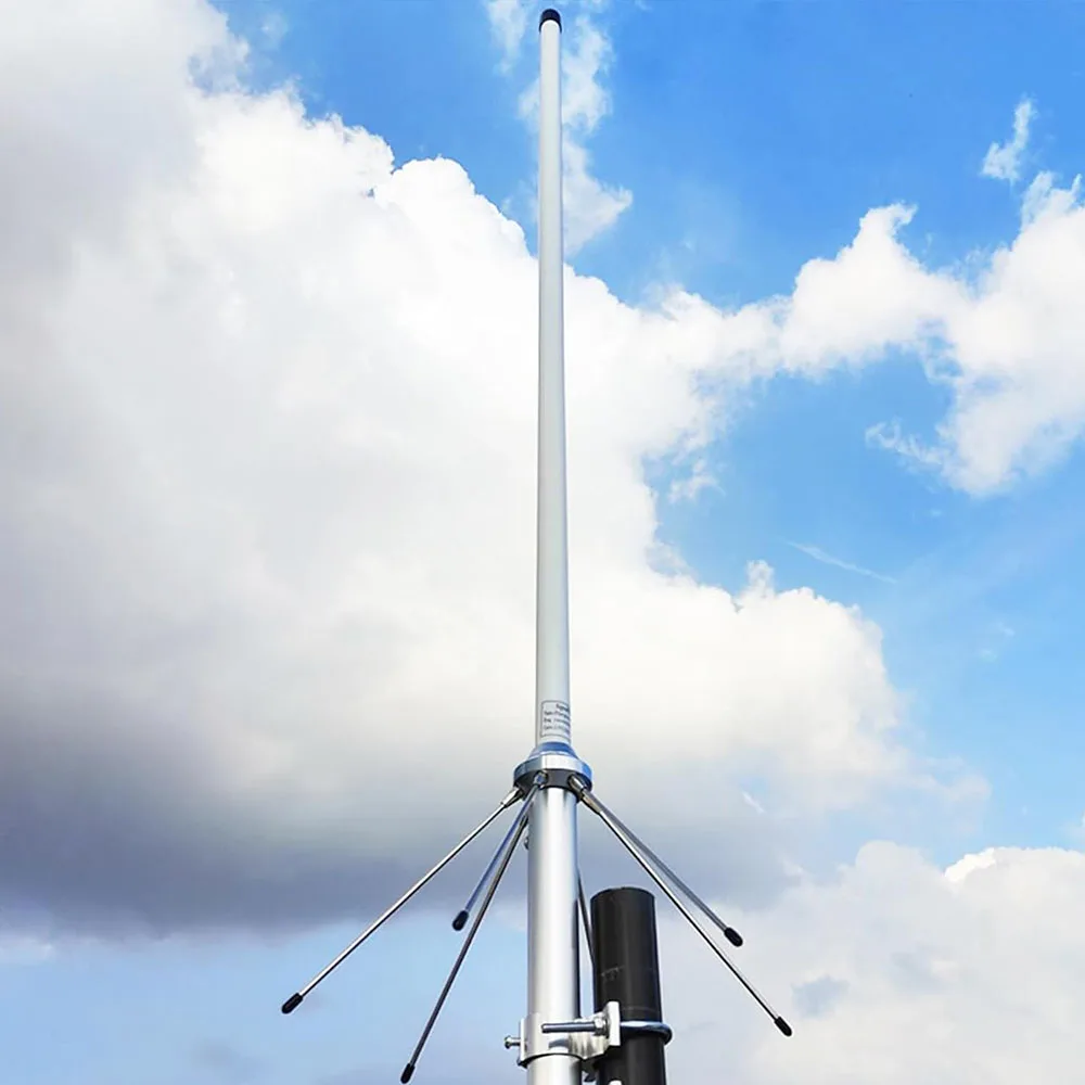 

144/435MHz UV VHF UHF Dual-band FRP Antenna Outdoor Ground Radial Rod HAM Radio Antenna Bracket Fixation 3.5/6dbi SO-239 UHF-K