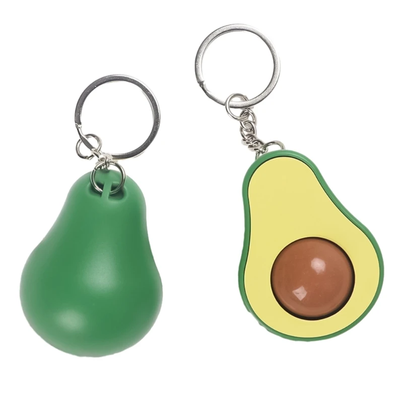 652F Novelty Avocado Keychain Cute Fruit Shaped Stress Reliever Avocado Stress Relief Keychain Plastic Material for Keys Bags