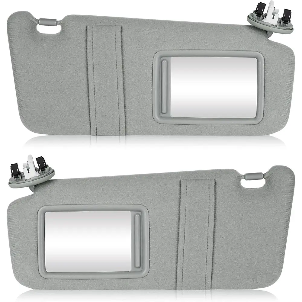 

Driver & Passenger Side Gray Sunvisor with Light, 2007-2011 Replace 74320-06800-B0, 74310-06800-B0