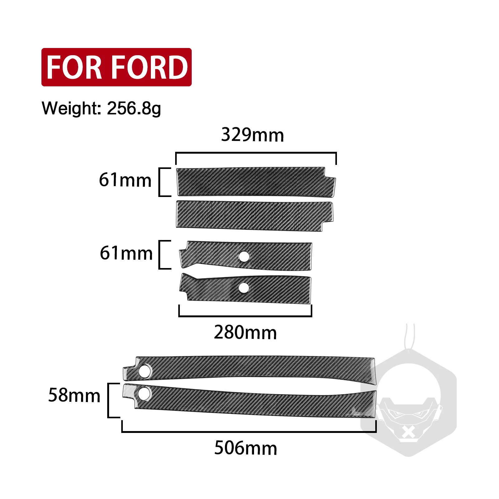 Per Ford F150 Raptor 2015-2020 vera fibra di carbonio porta interna pannello finestra copertura protettiva Trim accessori adesivi decorativi