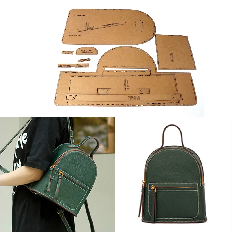 1Set Sewing Pattern DIY Leather Fashion Women Backpack Sewing Kraft Paper Template Sewing Craf 21,5x25cm