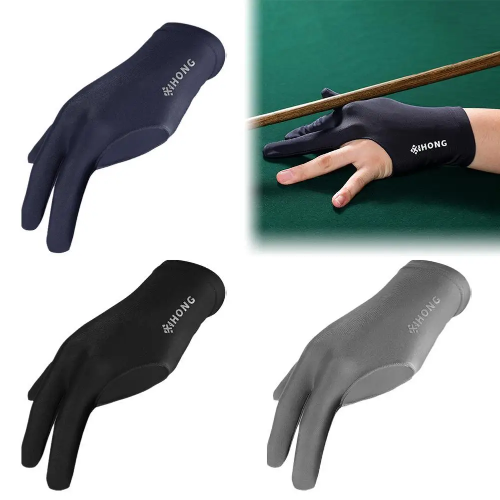 New Three-finger Professional Billiards Gloves Anti-slip Gloves Comfortable Table Elastic Tennis Snooker Accessories Breathable